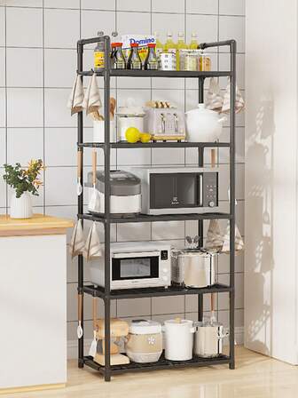2/3/4/5 层厨房微波炉架，落地式多层储物架，适用于浴室、厨房、客厅，多功能整理架