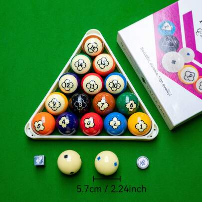 16A Snooker Balls - Higher Density, Better Elasticity, More Durable, Providing Players With Better Control And Hitting Experience. Reduces Friction With Cue, Table And Other Balls, Allowing Smoother Shots And Maintaining Good Performance For Longer. More Suitable For Professional Competitions Or Places With High Snooker Quality Requirements. Includes Chalk Powder And Tip