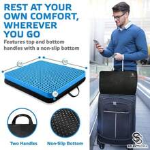 Gel Seat Cushion For Long Sitting Pressure Relief For Back Sciatica Coccyx Tailbone Pain Cushion For Office Chair Wheelchair Car And Truck Patio Chairs Egg Seat Pad - Travel With Handles Blue Gel - View 5