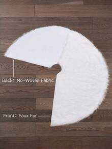1PC White Luxurious Faux Fur Round Christmas Tree Skirt, 48 Inch Plush Decorative Mat With Soft Fluffy Texture - Perfect For Christmas Holiday Party, Indoor Home Decor, Festive Tree Base & Christmas Decorations Home Christmas Decorations Home Christmas Gifts Christmas Decor - White - View 8