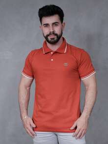 Men's 100% Cotton Summer Stylish Shirt - Terracotta - Xem 2