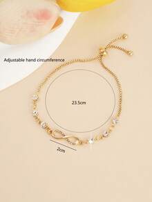 1pc Adjustable Bracelet, Micro-Inlaid Zirconia 8-Shaped Bracelet For Women, Fashionable & Elegant