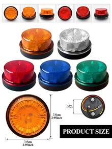 12V 24V Car LED Strobe Rotating Warning Light Flashing Emergency Light Van Truck Side Lights Indication Lights(Not Battery-Powered)