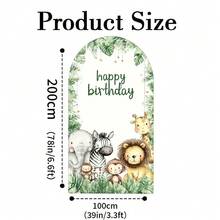 1pc/65pcs 2D Flat Animal Theme Wedding Arch Backdrop, Birthday Baby Shower Party Decor, Green Leaves Elastic Fabric Background (Stand Not Included) - Multicolor - View 15