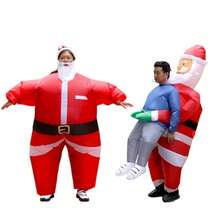 Adult Christmas Creative Santa Claus Holding Inflatable Clothes Unique Christmas Atmosphere Party Performance Photo Check In Point