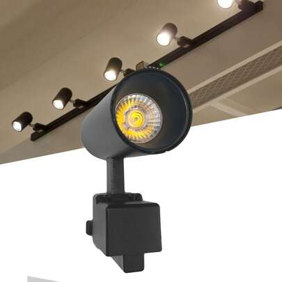 Foco de techo LED de aluminio de 10 W y 4000 K para cocina, sala de estar, galería, obras de arte, color negro.
