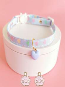 3pcs - Cat Collar Pet Accessories Decoration Dog Neck Silent Adjustable Safety Buckle Replacement Pendant DIY Pet Collar Pendant Christmas Gift