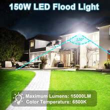 OUSIDE 2 PCS 150W Reflectores Led Exteriores,con Interruptor, IP65 Water Proof, para Jardines, Terrazas, Gimnasios, Piscinas, Canchas de baloncesto al aire libre, Garajes, Fábricas - 100.0 Vatios - Ver 9