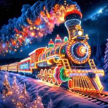 1 طقم رسم الماس 5D، بنمط قطار ملون للكريسماس، مناسب للمبتدئين البالغين DIY فن الموزاييك الماسي، رسم الماس كامل الحفر DIY لديكور الحائط في غرفة المعيشة والنوم والمكتب، هدية فنية مفاجئة لديكور المنزل للعائلة والأصدقاء - متعدد الألوان - مشاهدة 7