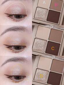 Rom&nd Better Than Eyes Eyeshadow Palette M02 Buckwheat Flower, Basic Eyeshadow Palette, 4 Colors Daily Natural Tones, Velvet Texture, Easy To Blend, Vibrant Color, Matte And Shimmer Finish, High Color Payoff, Long-Lasting, Korean Cosmetics, Gift Set