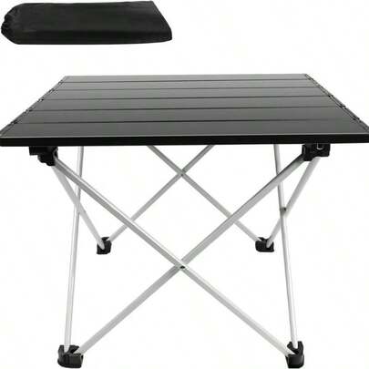 Portable Camping Table, Lightweight Aluminium Folding Camping Table, Foldable Outdoor Trestle Table, Folding Garden Table With Tabletop And Convenient