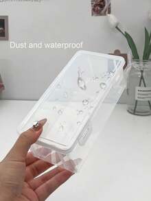 4/3/2/1 pezzi Scatola di stoccaggio in plastica trasparente di grande capacità con coperchio a ribalta - Organizer da scrivania durevole e impilabile per custodie per telefoni, elettronica, cancelleria e piccoli oggetti - Stile moderno, facile da usare, organizer per cancelleria | Design trasparente elegante | Design impilabile, organizer per lo stoccaggio