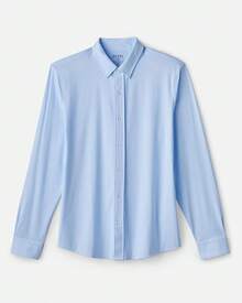 Men's Commuter Shirt, Performance Dress Shirts For Men, Machine Washable, Wrinkle Resistant, Slim Fit Button Down Shirthalloween - Blue Stripe - View 4