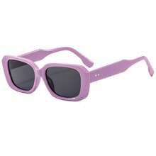 1pc Retro Fashion Square Rivet Small Frame Fashion Glasses, Minimalist Fashion Glasses For Travel And Photography, Suitable For Square And Round Faces, Chic And Stylish - Multicolor - View 13
