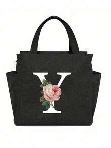 Hộp cơm trưa cách nhiệt hai ngăn màu đen, in họa tiết hoa hồng khô chữ cái A-Z, túi giữ nhiệt dung tích lớn cho học sinh, túi du lịch dã ngoại đa năng, hộp đựng cơm trưa văn phòng trường học, hộp đựng cơm trưa công sở, hộp cơm trưa cắm trại trường học unisex, vật dụng thiết yếu hàng ngày, quà tặng ngày lễ hoàn hảo, quà tặng ngày Nhà giáo, túi cơm trưa giữ nhiệt chống thấm nước dành cho nữ khi đi du lịch. - màu đen - Xem 26