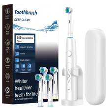 Electric Toothbrush Gift Set , Rechargeable With 4 Brush Heads, Deep Clean, 30-Day Battery Life, Waterproof Travel Toothbrush, Ideal For Christmas, Valentine's Day & Holiday Gifts - Multicolor - View 12
