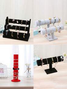 3-Layer/2-Layer/1-Layer/Vertical Jewelry Storage Display Rack, Bracelet Necklace Earring Storage Rack, Velvet Jewelry Display Rack, Single-Layer Bracelet Storage Rack, Headband Necklace Watch Bracelet Display Rack, 1-Piece Home Bracelet Storage Rack Jewelry Store Display Rack, 3-Layer Detachable