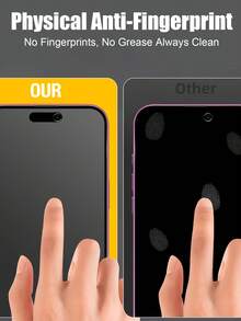 Navigator 3 件防窥钢化玻璃屏幕保护膜，磨砂，自动对齐，防尘，无气泡，防刮，防指纹，防震，兼容 Apple X/XR/11/12/13/14/15/16/16 Plus/16 Pro/16 Pro Max/16e/17/17 Air/17 Pro/17 Pro Max - 黑色 - 查看 7