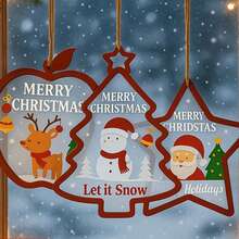 圣诞装饰吊坠，圣诞树挂饰，节日窗饰，亚克力透明球苹果雪花驯鹿圣诞树元素装饰，适用于家居装饰、庭院和户外花园 - 彩色 - 查看 5