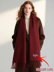 1pc Personalized Embroidered Scarf For Women, Customized Initial Embroidery Scarf, Bridal, Christmas, Wedding Gift, Winter Scarf