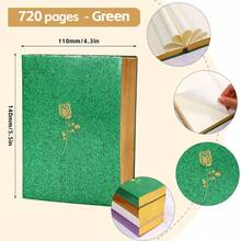 Cuaderno de alta calidad, conjunto de diario para mujeres y hombres, cuaderno de rayas académicas grande de 720 páginas tamaño A6, adecuado para la escuela y la oficina, diario de vida - A6 - Ver 18