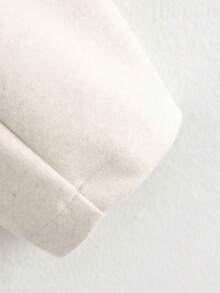 女士时尚简约百搭通勤拉链羊毛大衣 - 米色 - 查看 9