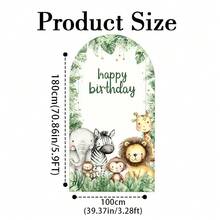 1pc/65pcs 2D Flat Animal Theme Wedding Arch Backdrop, Birthday Baby Shower Party Decor, Green Leaves Elastic Fabric Background (Stand Not Included) - Multicolor - View 18