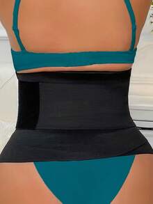 1 件加大码腰部训练器，超宽支撑，缓解背痛，可调节压缩，专为女性设计 - 黑色 - 查看 3