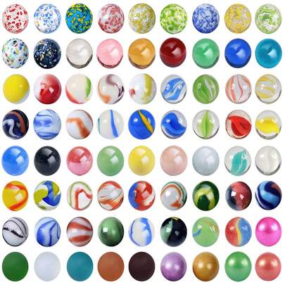 50/100 件 0.63 英寸/1.6 厘米复古彩色透明玻璃珠、弹珠