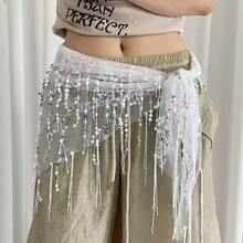 1pc Women's Sequin Tassel Waist Chain, Waist Decoration For Street Dance, Jazz Dance, Fashionable Accessory - Multicolor - View 13