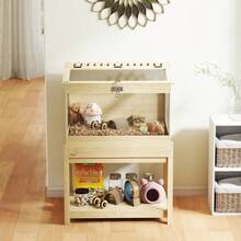Hamster Cage 2 Levels Rodent Cage Small Animal Cage With Folding Lid, Large 83.2 X 50 X 103 Cm Natural Wood - Apricot - View 8