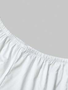 男式加大码撞色滚边翻领短袖衬衫和短裤家居服套装