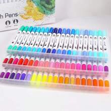 120 PCS Dual Markers Brush Pen Fine Double Tip Point Art Marker For Adult Coloring Hand Lettering Writing Planner Journal Note Calligraphy Drawing Art Craft School Supplied
