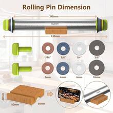 - Rodillo de acero inoxidable con anillos de grosor ajustable y alfombrilla para hornear para hornear, fondant, pizza, pasteles, galletas, pasteles, 13.6 pulgadas con 4 anillos de grosor - Varios colores - Ver 9