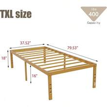 Alazyhome - Marco de cama de metal de 18 pulgadas, tamaño, plataforma resistente, soporte de listones de acero sin ruido, fácil montaje, sin ruido, no requiere somier, color negro - aire - Ver 8