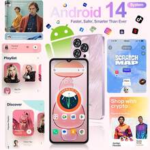 OUKITEL C3 Android 14 手机解锁 2025-16GB+(64GB/128GB/256GB)，6.52 英寸水滴屏，5000mAh 电池智能手机，13MP 摄像头八核，指纹/3.5 毫米插孔/GPS - 金色 - 查看 5