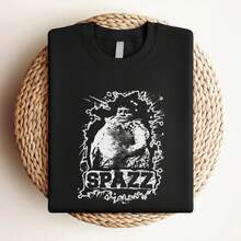 180g pure Cotton Spazz custom shirt powerviolence grindcore punk t-shirt Summer female Soft Women Top Graphic Tees Unisex Top For Everyday Wear graphic Breathable women designer clothes Comfortable Versatile Slightly Stylish Stretched Print Round Neck Short Sleeve - Negro - Ver 3