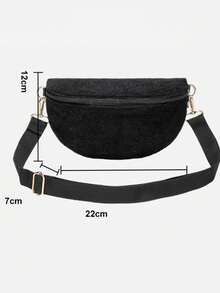 Jesienna/zimowa torba biodrowa z frędzlami z 2025 roku, minimalistyczna, uniwersalna, szeroka torba na ramię z plecionej tkaniny, damska torebka na telefon