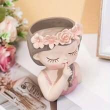 1 Pc Cartoon Cute Fairy Flower Pot - Resin Succulent Plant Pot, Little Girl Shaped Flower Pot - Suitable For Multiple Holiday Decorations, Aesthetic Room Decorations, Home Decorations, Pink Series Home Decorations, Valentine's Day Gifts, Gifts (For Birthdays And Graduations), And Garden Decorations. It Includes Pots For Indoor Home Decoration, Offices, Bathrooms, And Bedrooms | Christmas | Thanksgiving