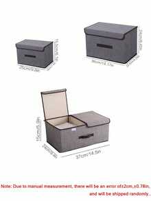 1/3 صندوق تخزين قابل للطي محمول، مناسب لتخزين الملابس والأغراض المنزلية والوجبات الخفيفة، تصميم قسم ثنائي الاستخدام، صندوق تخزين متعدد الوظائف ذو سعة كبيرة