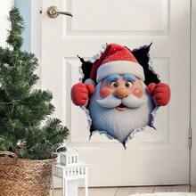 1 قطعة ملصق حائط لزينة عيد الميلاد - ديكور تأثير جدار مكسور بصورة سانتا كلوز والرنة، ملصق حائط لاصق ذاتي من البي في سي، تصميم مكسور، مناسب لغرفة المعيشة والنوم والمدخل، ديكور منزلي لعيد الميلاد، لوازم حفلات، زينة عيد الميلاد، ديكور شجرة عيد الميلاد، هدايا عيد الميلاد، ديكور ، ديكور زفاف، ديكور منزلي، ديكور الخريف، ديكور عيد الميلاد، ديكور عيد الهالوين، ديكور الحائط، زينة عيد الهالوين