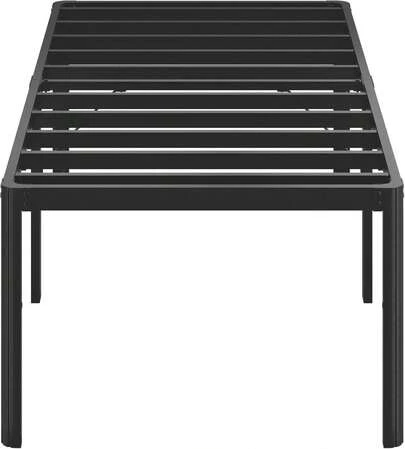 Lutown-Teen - Marco de cama individual de 25 pulgadas de alto con patas de esquina redondeadas, marco de cama de plataforma doble de metal resistente con soporte de listones de acero, no necesita