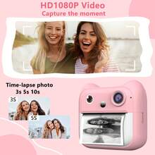 Instant Print Camera With Zero-Ink Paper: 3-In-1 Portable Photo Printer & 1080P HD Digital Camera With Fun Filters, Stickers, And Built-In 1300mAh Battery For Printing On-The-Go, Ideal Gift For Travel, Christmas, And Parties - ET-multicolor - View 8
