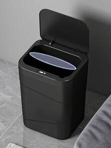 12L大容量智能垃圾桶，静音运行，电池供电（不含电池），矩形塑料垃圾桶，适用于客厅、浴室、卧室、厨房 - 室内/室外使用，厨房垃圾桶