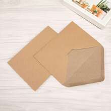 100/50个迷你牛皮纸信封套装，适用于小型礼品卡、邀请函、商务便条、微型迷你贺卡，尺寸为4 x 2.76英寸。 - 棕色 - 查看 6