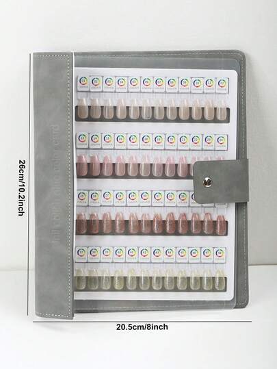 48/96/144色指甲油磁性可拆卸展示册，可拆卸色卡色板，优质透明PVC封面，便携式可拆卸展示册，适用于美甲沙龙和美甲爱好者