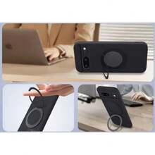 Funda de teléfono de unicolor líquido transpirable con soporte compatible con Pixel 6, 7 Pro, 7A, 8, 8 Pro, 8A, 9, 9 Pro, 9A, 9 Pro IP, 17, 17 Pro, 17 Pro Max, Air 16, 16 Plus, 16 Pro Max, 15, 15 Pro, 15 Pro Max, 14, 14 Pro Max, 13, 12, 11, S21, S22 Plus, S23, S24, S25 Plus, S25 Ultra, versión internacional, no la versión nacional - Negro - Ver 6