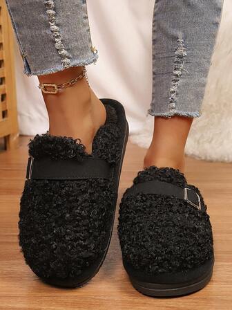 Pantofole in sherpa imbottito per donna - extra calde e soffici, scarpe da casa, fodera in similpelliccia di pecora per massimo comfort, ciabatte invernali antiscivolo