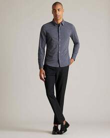 Men's Commuter Shirt, Performance Dress Shirts For Men, Machine Washable, Wrinkle Resistant, Slim Fit Button Down Shirthalloween - Marle Gray Houndstooth - View 8