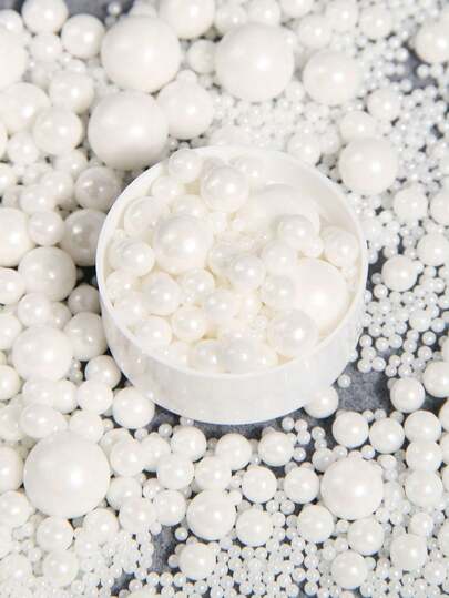 95g/3.35oz Surtido de chispas de diferentes tamaños para decorar pasteles, adecuado para decoración de bodas y fiestas. Azúcar perlado blanco redondo, chispas para helados, magdalenas, hornear, fiestas de cumpleaños